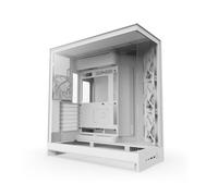 NZXT H9 Flow (2025) - Caja de PC ATX de Torre Media de Gran Flujo de Aire de Doble Cámara - Incluye 3 Ventiladores de 140 mm y 1 de 120 mm - Soporte para radiador de 420 mm - Vidrio Templado - Blanco