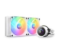 NZXT Kraken 240 - AIO Refrigeracion liquida PC para procesador de 240 mm Disipador de calor CPU caja PC - Pantalla LCD Cuadrada de 1,54” - 2 Ventiladores Core F120 RGB - Color Blanco - RL-KR240-W1