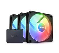 NZXT Paquete triple de núcleos RGB F120-3 ventiladores RGB montados en hub de 120 mm con controlador RGB - 8 LED direccionables individualmente - Cuchillas semitransparentes - Alta presión estática