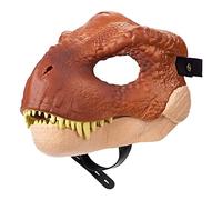 NZXVSE Máscara de dinosaurio con mandíbula abierta, textura y color realistas inspirados en la película, aberturas para ojos y nariz y correa segura, máscara de dinosaurio Velociraptor de legado