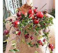 NZXVSE Rama de granada artificial, 95 cm, simulación de granada, ramo de flores, tallos de flores falsos para vacaciones en casa, oficina, fiesta