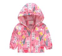 NZYIHAO Chubasquero para niña, impermeable, con capucha, estampado de dibujos animados en 3D, cazadora ligera, chaqueta para exteriores, impermeable a prueba de viento para niños, Z1-rosa, 5-6 años