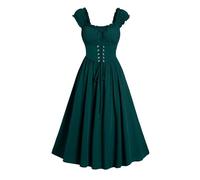NZYIHAO Die Discounter Damen Gothic Kleid Halloween Kostüm Elegant Renaissance Cosplay Dress Shaping mit Corset Faschingskostüme A--Linie Ärmellos Trägerkleid Steampunk Kleidung Gesmokt Taille