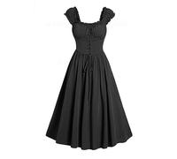 NZYIHAO Die Discounter Damen Gothic Kleid Halloween Kostüm Vintage Renaissance Cosplay Ballkleider mit Korsett Faschingskostüme A--Linie Ärmellos Trägerkleid Steampunk