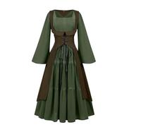 NZYIHAO Disfraz medieval renacentista, vestido para mujer, ropa gótica, steampunk, vestido vintage, carnaval, disfraz de pirata, cosplay, con cordones para carnaval Halloween