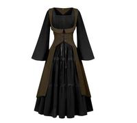 NZYIHAO Disfraz medieval renacentista, vestido para mujer, ropa gótica, steampunk, vestido vintage, carnaval, disfraz de pirata, cosplay, con cordones para carnaval Halloween