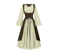 NZYIHAO Disfraz medieval renacentista, vestido para mujer, ropa gótica, steampunk, vestido vintage, carnaval, disfraz de pirata, cosplay, con cordones para carnaval Halloween