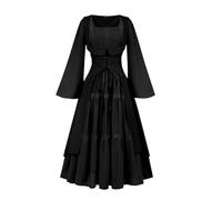 NZYIHAO Disfraz medieval renacentista, vestido para mujer, ropa gótica, steampunk, vestido vintage, carnaval, disfraz de pirata, cosplay, con cordones para carnaval Halloween