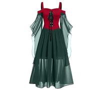 NZYIHAO Ofertas del día de hoy ofertas flash vestido medieval mujer trajes renacentistas vestidos mangas trompeta gótico retro Halloween carnaval disfraz vintage