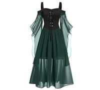 NZYIHAO Ofertas del día de hoy ofertas flash vestido medieval mujer trajes renacentistas vestidos mangas trompeta gótico retro Halloween carnaval disfraz vintage