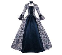 NZYIHAO Ofertas del día de hoy Vestido medieval de gran tamaño para mujer, vestido renacentista, manga larga, Halloween, carnaval, disfraz, fiesta, cosplay, vestido medieval, gótico