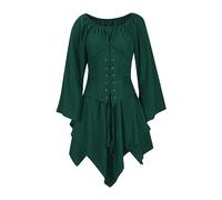 NZYIHAO Ofertas del día hoy ofertas flash mujeres vestido medieval con mangas trompeta traje renacentista corsé para Halloween