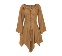 NZYIHAO Ofertas del día hoy ofertas flash mujeres vestido medieval con mangas trompeta traje renacentista corsé para Halloween