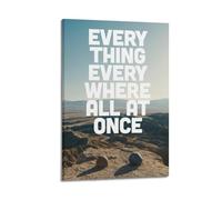 nzzmy Póster con texto en inglés «Everything Everywhere All at Once» para decoración de habitación, decoración estética de dormitorio, póster de lienzo para dormitorio, 40 x 60 cm, estilo marco