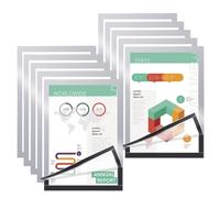 NZZVNZ 10Pcs marcos magnéticos autoadhesivos,A4 Marcos Magnéticos Autoadhesivos para Cuadros para Rótulos de Tiendas, Oficinas, Supermercados (plateado,Medida interior :29,2x 20,5cm)