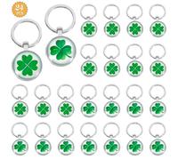 NZZVNZ 24pcs Llavero Trébol Suerte Llaveros Originales Personalizados,Llavero Trebol 4 Hojas Amuletos de la Suerte y Proteccion Regalos Originales para Parejas Regalo Madre Abuela Hombre Muje