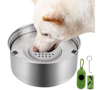 NZZVNZ 3L Cuenco de Agua para Perros, Bebedero Perro Antigoteo de Acero Inoxidabe 304, Tazón Flotante para Perros, Bebedero Perro Antideslizante