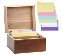NZZVNZ Caja para Flashcard 15,1 x 10,2 x 10,3 cm, índice Card Box Organizer con 150 tarjetas, 12,5 x 7,9 cm, caja para tarjetas para objetos escolares aprendizaje, notas para material escolar oficina