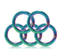 O - Anillo de fundición a presión de 25 mm, juego de 5 unidades, correa de perro DIY para perro, collar antióxido, ideal con paracord 550, soldado, color: arco iris/arco iris