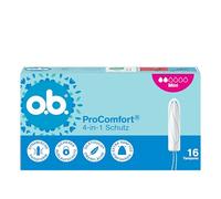 o.b. ProComfort Mini 4 en 1 - Tampones de protección (6 x 16 unidades) con punta extra suave para una fácil inserción y hasta 100% protección contra fugas, ideal para deportes y uso diario