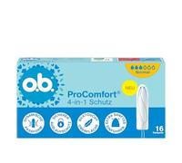 o.b. ProComfort - Tampones de protección normal 4 en 1 (6 x 16 unidades) con punta extra suave para una fácil inserción y hasta 100% protección contra fugas, ideal para deportes y uso diario