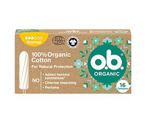 O.B. Tampones orgánicos en 100 de algodón orgánico, blanco