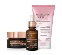 O Boticário Botik Resveratrol Set Kit con 3 productos | Crema Limpiadora, Sérum Facial y Crema Nutritiva | Minimiza Efectos Menopausia y Perimenopausia | Hidratación Colágeno y Minimiza Arrugas