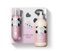 O Boticário Cuide-se Bem Pessegura Coffret Set Regalo Cuidado de la Piel con 2 Productos | Aroma Melocotón | Crema Hidratante Corporal 400ml y Bruma Corporal Vegan, 200ml (Deleite x2)