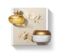 O Boticário Lily Coffret Regalo Set Perfume y Cuidado de la Piel con 2 Productos en Caja Beige | Lily Crema Hidratante Corporal Perfumada Satinado 250g y Lily Perfume Eau de Parfum EDP 75ml