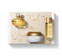 O Boticário Lily Coffret Set Regalos Para Mujer 3 Productos | Lily Crema Hidratante Perfumada 250g, Perfume Eau de Parfum EDP 75ml y Aceite Corporal 150ml