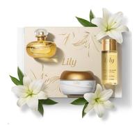 O Boticário Lily Coffret Set Regalos Para Mujer 3 Productos | Lily Crema Hidratante Perfumada 250g, Perfume Eau de Parfum EDP 75ml y Aceite Corporal 150ml