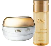 O Boticário Lily Set Regalo Cuidado de la Piel con 2 Productos | Lily Crema Hidratante Corporal Perfumada Satinado 250g y Lily Aceite Corporal Perfumado 150ml
