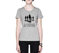 O Captain My Captain Gris Mujer Camiseta Tamaño M Grey Women's tee Size M