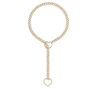 O Collar de anillo, cable de la junta tórica del corazón-gargantilla de la cadena de enlaces cubanos, joyería ajustable de bloqueo en de corazón para niñas y mujeres
