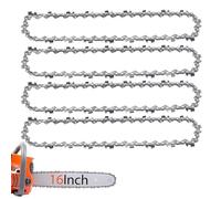 O-CONN Paquete de 4 cadenas de motosierra de 16 pulgadas, paso LP de 3/8 pulgadas, calibre .050 pulgadas, 57 eslabones de transmisión para Echo, Craftsman, Shindaiwa, Worx y más