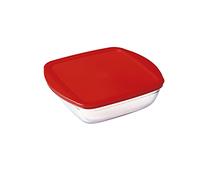 Ô Cuisine Fiambrera Cuadrada con Tapa Cook & Store Rojo 1 L 20 x 17 x 6 cm Silicona Vidrio (6 Unidades)
