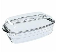 Ô Cuisine Fuente de Cocina Rectangular con Tapa 1,6 L 2,9 L Transparente Vidrio (3 Unidades)