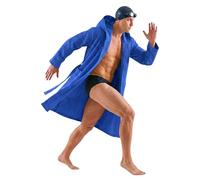 o-day Albornoz de hombre con nido de abeja y albornoz de mujer de nido de abeja 100% algodón, ultraligero y compacto, con capucha y cinturón - Gimnasio, piscina y viaje, Royal, XXL