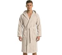 o-day Albornoz nido de abeja para hombre de algodón 100% con capucha, bolsillos y cinturón, albornoz nido de abeja para mujer, ligero, S-XXL, arena, XXL