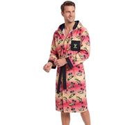 o-day Pierre Cardin - Albornoz de hombre de microfibra ligero que ahorra espacio con manga de solapa, capucha y cinturón M-XXL, M