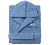 o-day Renato Balestra - Albornoz para hombre de rizo con capucha, bolsillos y cinturón, suave albornoz de rizo de algodón M-XXL, azul claro, XL