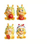 O figura para la oficina del año para exhibición de estante del zodiaco - Dragón moderno que decoración de escritorio festivo 2024 Año del hogar adorno de resina china (7 x 4,5 x 5 cm) (C)