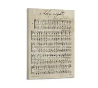 O Holy Night - Hoja de música de Navidad para pared, lienzo, impresiones en lienzo, póster para sala de estar, dormitorio, baño, oficina, decoración del hogar, 30 x 45 cm