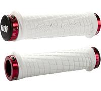 O.I.D. ODI - Manoplas para Bicicletas de Ciclismo, tamaño 130 mm, Color Blanco - Rojo