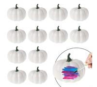 O-Kinee 12 Piezas Mini Calabazas Blancas Artificiales para Decoracion de Mesa de Hogar en Otoño, Acción Gracias, Halloween y Navidad