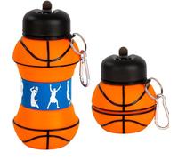 O-Kinee Botella Agua Niño Basquet Regalo, Baloncesto Botella Plegable de Silicona, 550ml sin BPA y A Prueba de Fugas, para Niños y Niñas Deporte, Camping, Cumpleaños