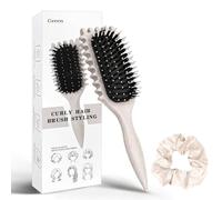O-Kinee Curl Defining Brush,Curly Hair Brush,Cepillo Rizos con Coletero,Reducir el Tirón y la Separación de Rizos