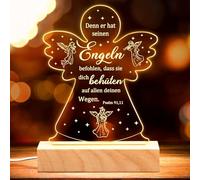 O-Kinee Engel-Nachtlicht Taufgeschenke für Mädchen,Taufgeschenke Jungen,Schutzengel Taufe,Konfirmation Geschenk für Baby,Kommunion Geschenke für Geburt Junge Mädchen