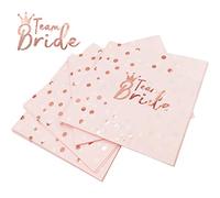 O-Kinee JGA Servilletas de Oro Rosa, 32 Unidades Team Bride de Mesa Decorativo, Team Novia de Papel para Mujeres Party Deko JGA Mesa Decorativa