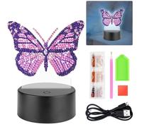 O-Kinee Luz Nocturna De Pintura Diamante Mariposa,5D Diamante Luces de Noche,Juguetes Luz Nocturna NiñOs,Kit De DIY Diamond Painting,CumpleañOs Para NiñOs Y NiñAs De 6-12 AñOs